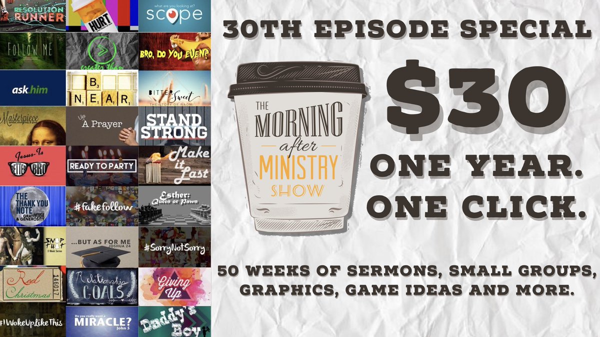 MorningAfterMin's tweet photo. In honor of our 30th episode, @DownloadYM is offering a CRAZY deal on our biggest resource. $30 for an entire years worth of programming. https://t.co/clNbrIiVVx https://t.co/nwaOVc464i