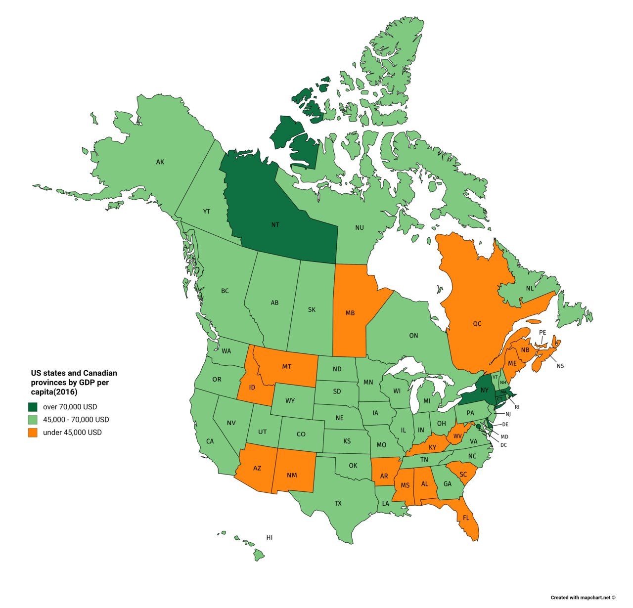 rattle Dislike rim OnlMaps on Twitter: "US states and Canadian provinces by GDP per capita,  2014. https://t.co/i8M8A0Ffhh https://t.co/NYC47bmbXi" / Twitter