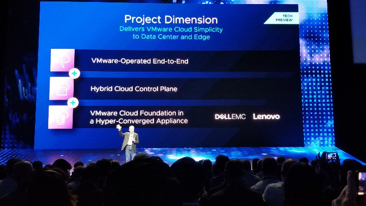 vmblog's tweet image. .@VMware announces #ProjectDimension Private cloud, public cloud, edge. #cloudnative #VMworld