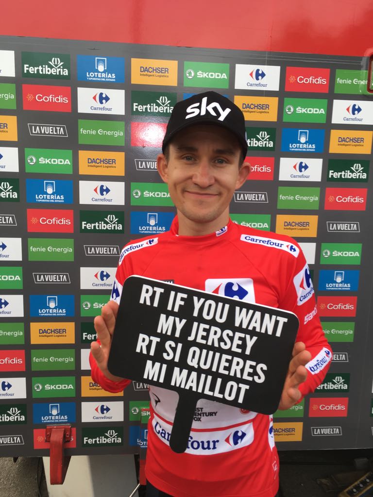 lavuelta's tweet image. 🔴 LA ROJA 🔴

🇪🇸 Gana el maillot del líder 
🙏 ¡Sorteamos uno cada etapa!
➡️ RT + FOLLOW para participar.

🇬🇧 Win the leader's jersey 
🙏 We giveaway one per stage!
➡️ RT + FOLLOW to enter.