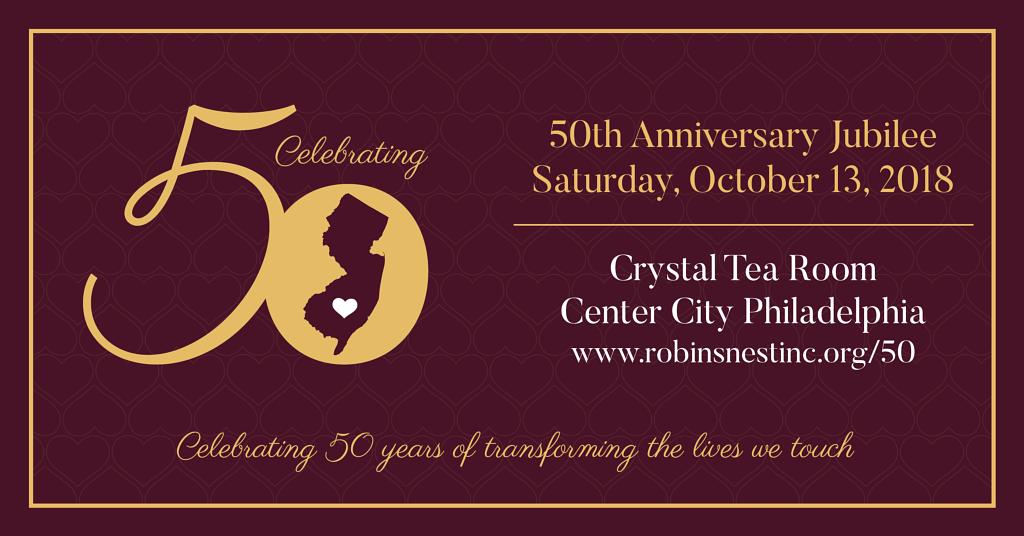 RobinsNestInc's tweet photo. There is still one week left to purchase your 50th Anniversary Jubilee tickets at our early-bird price of $200!  Join us in celebrating on Saturday, October 13th at the Crystal Tea Room in Center City.

Early-bird pricing is available online only: https://t.co/urURVtzuem https://t.co/pctRr5Peaf