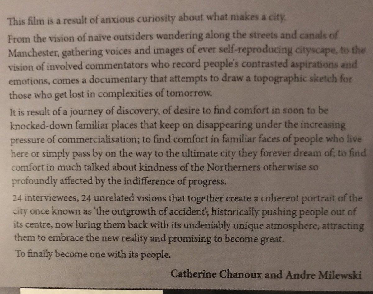 This evening we went to see a marvellous film <a href="/HOME_mcr/">HOME</a> about Manchester. We urge you all to see it, if there’s another opportunity. Compulsory viewing for local politicians &amp; local government officials especially in the planning dept. #disputedpoint