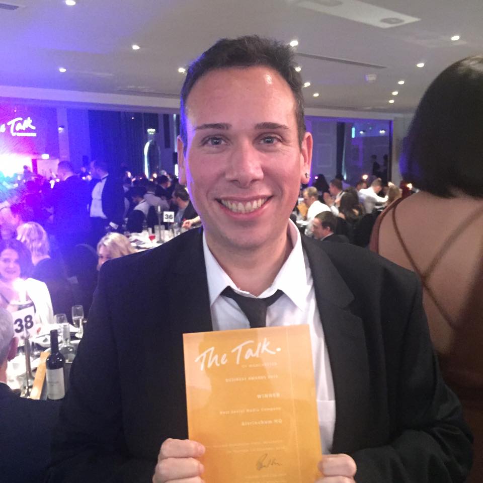 Altrincham HQ named the Best Social Media Company in #Manchester at the Talk Of Manchester Awards

Think this is one of our all time highlights

Nominations are open for 2018 now!!

ow.ly/unvC30lpiYU