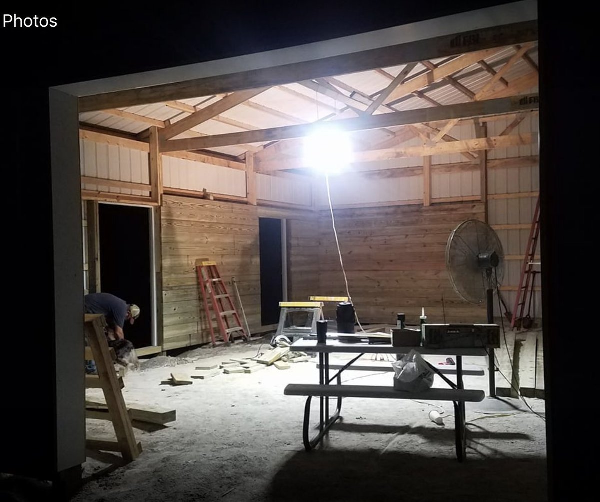 Big Ass customer Dani sent us these photos of her 36 x 36 building. The light source? ONE Big Ass Garage Light. 😎