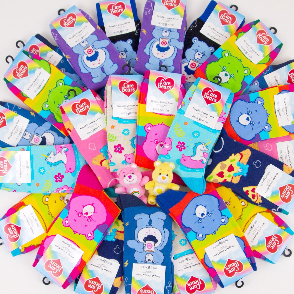 We're #sharingandcaring with our friends @Socksmith with a #CarePackage that includes the full #CareBears sock collection for you AND a friend! That's 24 pairs of socks to mix and match! Enter for a chance to win here: bit.ly/2MS8VUF. Giveaway ends 8/29 at 6PM EST.