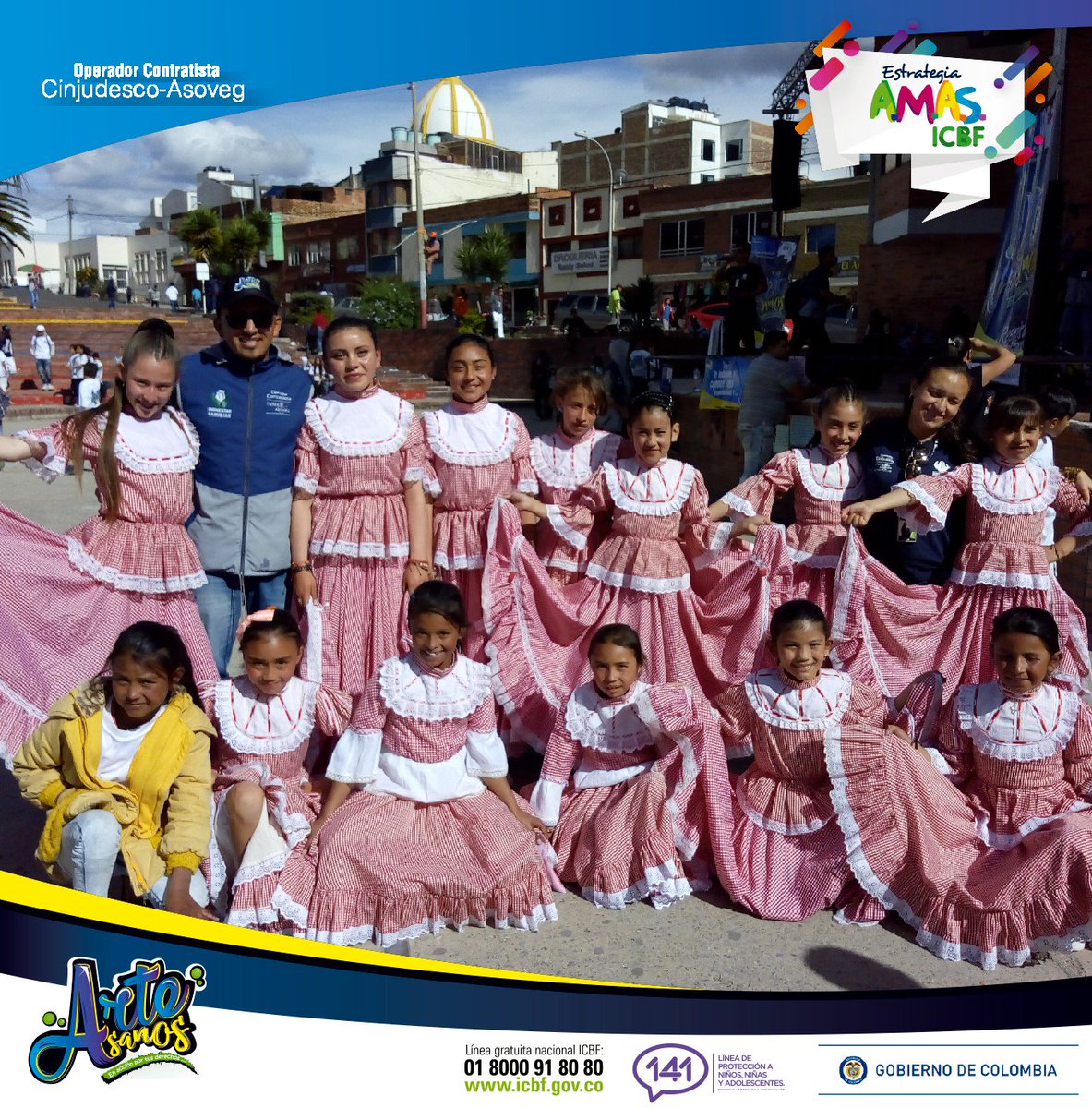 AsovegCinju's tweet photo. Grupo de niñas y adolescentes del barrio Cojines del Zaque de #Tunja quedaran en nuestros corazones. A pesar de adversidades, prepararon su presentación con esfuerzo y alegría. #ArteSanos. #AMASesICBF #ICBF #AMAS #EstrategiaAMAS #somosartesanos #Boyacá #danzalatina @ICBFColombia https://t.co/FP1gOkpt3r