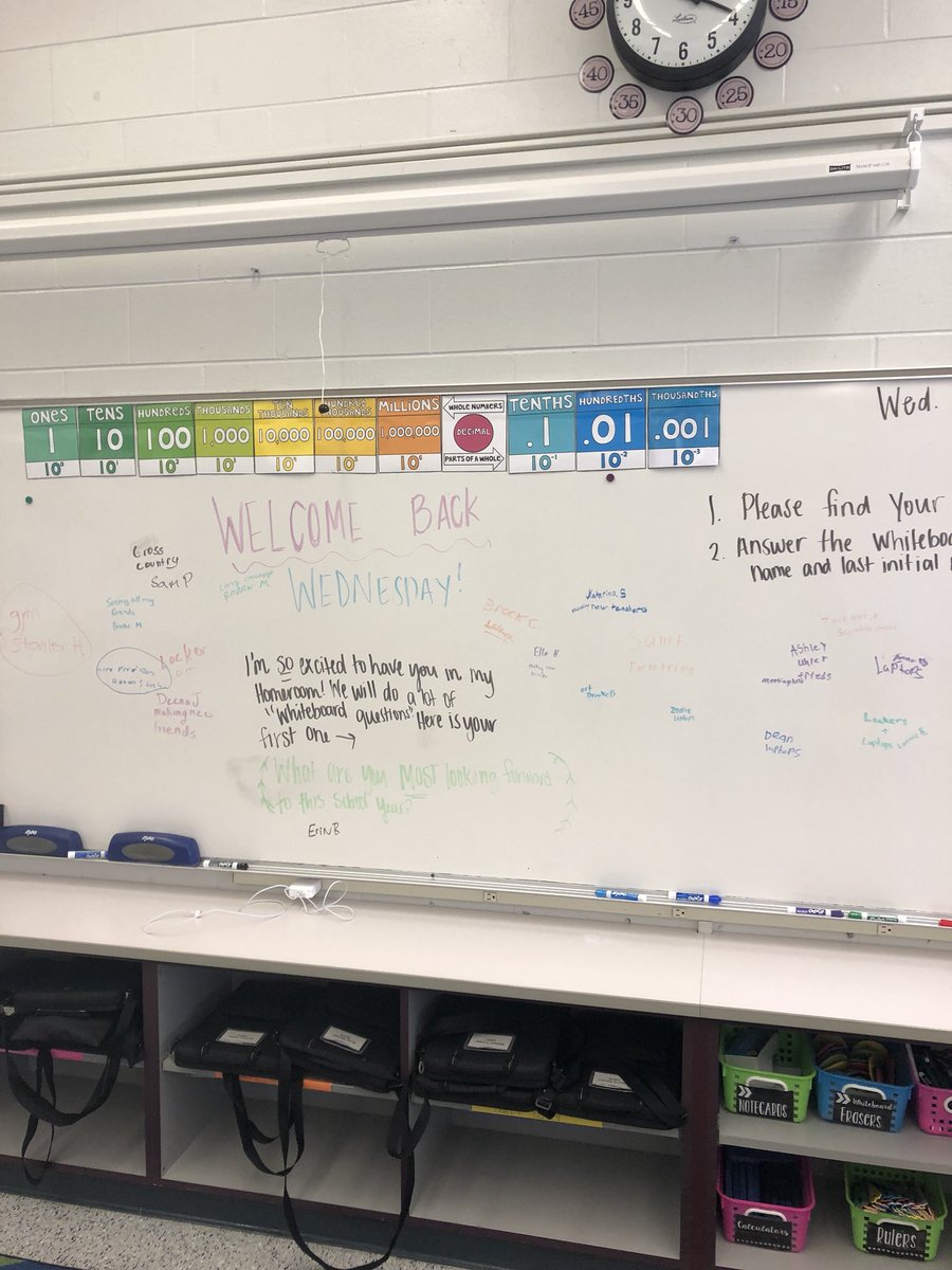 MrsOToole5's tweet photo. Loved the responses from our first whiteboard questions in homeroom last week! https://t.co/og4xjZbWXC