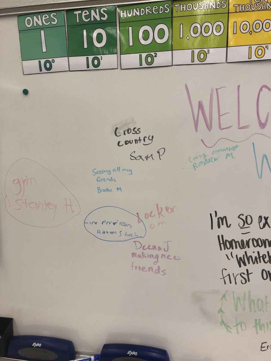 MrsOToole5's tweet photo. Loved the responses from our first whiteboard questions in homeroom last week! https://t.co/og4xjZbWXC