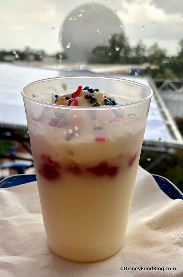 DisneyFoodBlog's tweet photo. 2018 Epcot Food and Wine Festival Booth Preview: Festival Center Wine Shop, Shimmering Sips Mimosa Bar, and Taste Track! (Pictured - Pancake Milkshake!)  https://t.co/hA2yfFsrY6 https://t.co/w30iluLx18