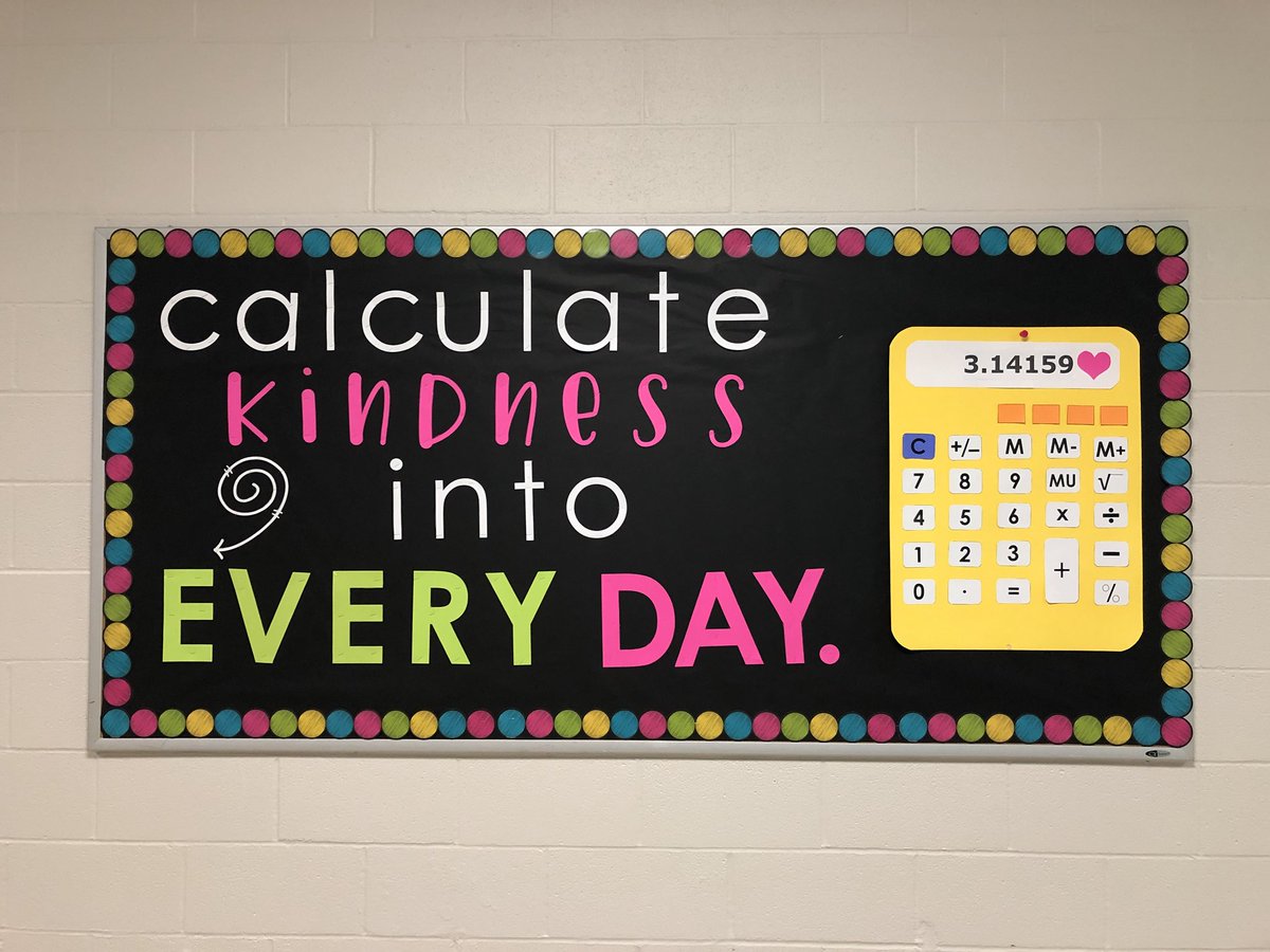 mibeckie's tweet photo. It was a great start to the school year today! Kindness is my motto. I LOVE my job!. #backtoschool #7math #algebra1 #characterstrong https://t.co/P5AkNwKxqY