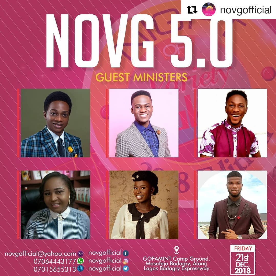 novgofficial's tweet photo. Whoa... 
These ministers are fully ready for NOVG 5.0
First Update, anticipate the second update coming soon. 
Do not miss NOVG 5.0 🕗 8:00pm
📆21st of December 2018.
🏤Gofamint Camp Ground, Mosefejo Badagry, Lagos Badagry Express way. 

#novg 
#novg5
#2500participants https://t.co/PogwsT3N5C