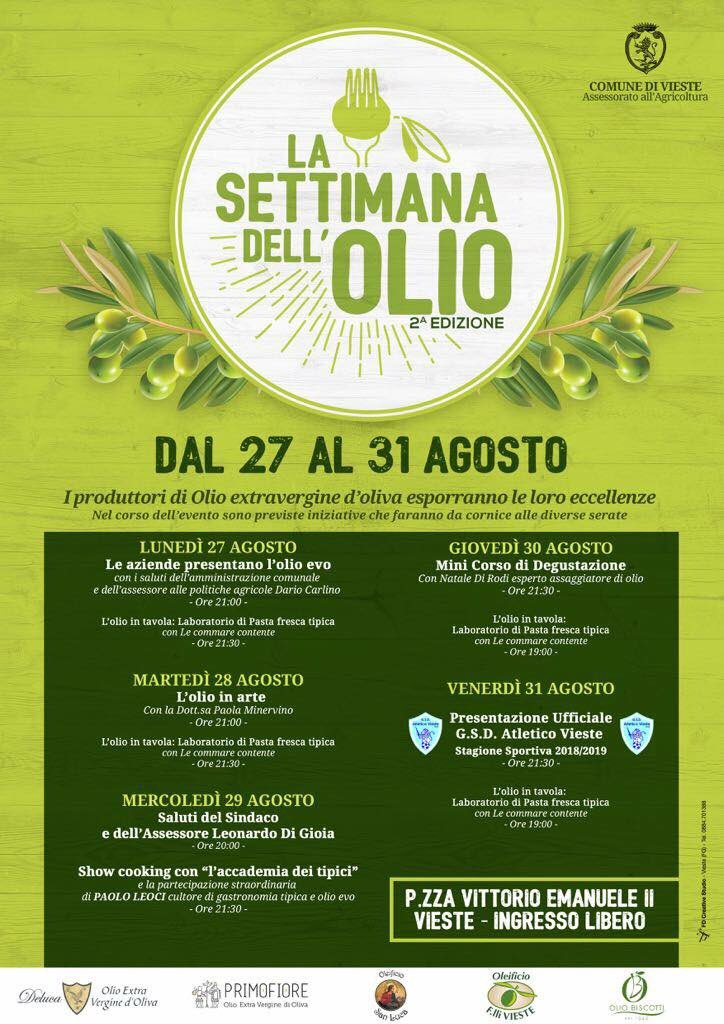 Da #questasera #27agosto al #31agosto la settimana dell’#olio a #vieste
#WeAreinPuglia 
#weareingargano