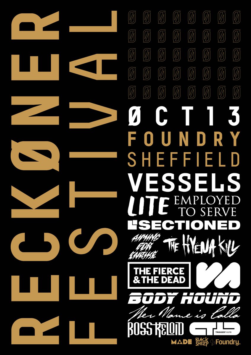 Bad Owl (@badowlpresents) on Twitter photo The inaugural <a href="/reckonerfest/">Reckoner Festival</a> hits Sheffeld this October featuring such bombshells as <a href="/Vesselsband/">Vessels</a>, <a href="/LITE_JP/">LITE</a>, <a href="/employedtoserve/">Employed To Serve</a>, <a href="/SectionedBand/">Sectioned</a>, <a href="/AimingForEnrike/">Aiming for Enrike</a>, <a href="/TheHyenaKill/">The Hyena Kill</a>, <a href="/TFATD/">The Fierce & The Dead</a>, <a href="/vasaband/">VASA</a>, <a href="/BodyHound/">Body Hound (deceased)</a>, @hernameiscalla, <a href="/BOSSKELOID/">BOSS KELOID</a> & <a href="/triggerthumbuk/">Trigger Thumb</a>. eventbrite.co.uk/e/reckoner-fes… The inaugural <a href="/reckonerfest/">Reckoner Festival</a> hits Sheffeld this October featuring such bombshells as <a href="/Vesselsband/">Vessels</a>, <a href="/LITE_JP/">LITE</a>, <a href="/employedtoserve/">Employed To Serve</a>, <a href="/SectionedBand/">Sectioned</a>, <a href="/AimingForEnrike/">Aiming for Enrike</a>, <a href="/TheHyenaKill/">The Hyena Kill</a>, <a href="/TFATD/">The Fierce & The Dead</a>, <a href="/vasaband/">VASA</a>, <a href="/BodyHound/">Body Hound (deceased)</a>, @hernameiscalla, <a href="/BOSSKELOID/">BOSS KELOID</a> & <a href="/triggerthumbuk/">Trigger Thumb</a>. eventbrite.co.uk/e/reckoner-fes…