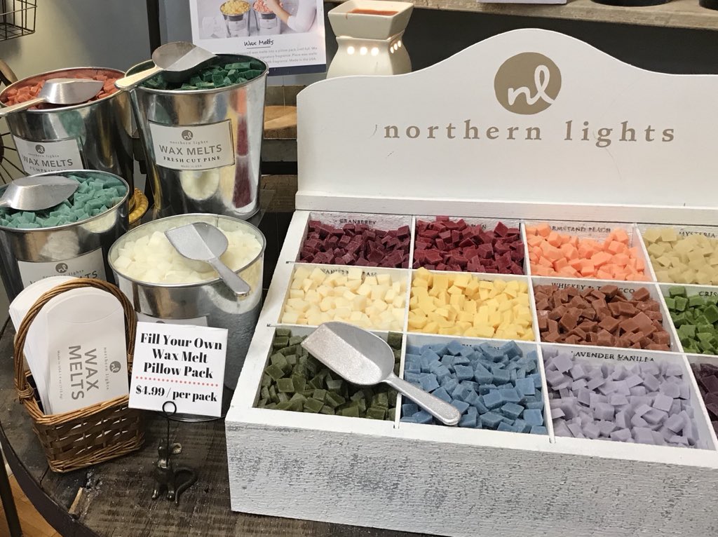 RootsHome's tweet photo. Don’t be mad at us. We couldn’t wait to put out our fall / holiday scents. They smell way too good! #fall #scent #waxmelts #pumpkinpie #ohmy @peddlersvillage https://t.co/3LsXLJz502
