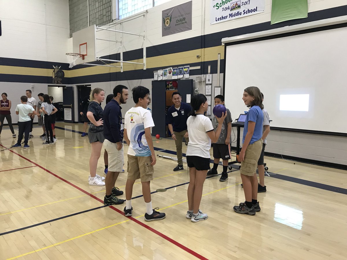 DrJnnMcM's tweet photo. My #SES442 class got to observe rockstar #PhysEd teachers @bactive2day and @mmoeller_co set up their start of the year expectations and teach some community building! So grateful for professionals like this who help show #EmergingLeaders the right way to teach! @UNCSportPed https://t.co/b0Fx8661rS