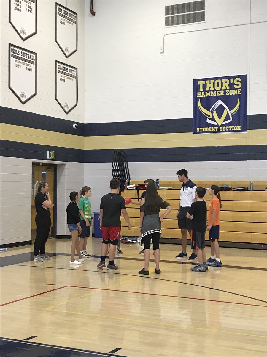 DrJnnMcM's tweet photo. My #SES442 class got to observe rockstar #PhysEd teachers @bactive2day and @mmoeller_co set up their start of the year expectations and teach some community building! So grateful for professionals like this who help show #EmergingLeaders the right way to teach! @UNCSportPed https://t.co/b0Fx8661rS
