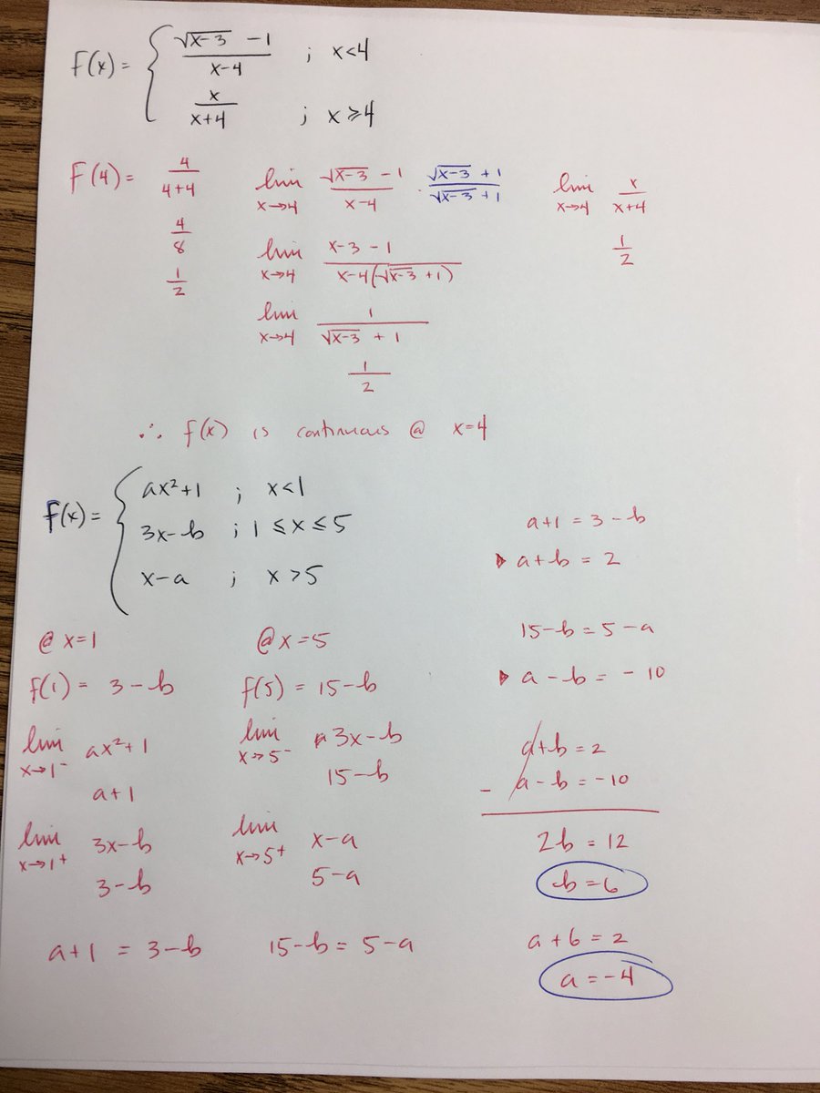 jacobsclass's tweet photo. Calculus answers https://t.co/oX6uscxQaj