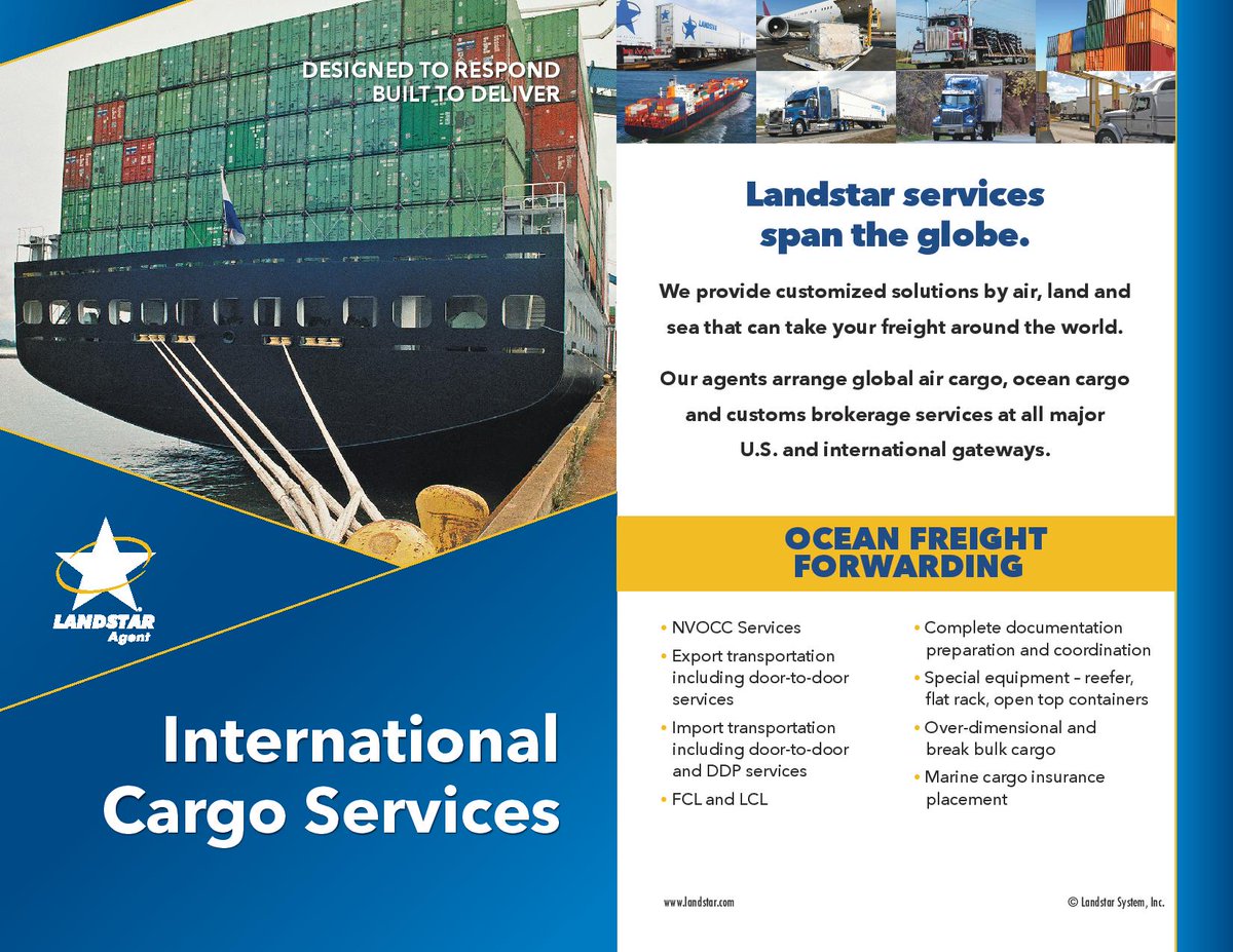 LandStarRYX's tweet photo. Landstar’s international Air Express and Air Cargo services offer reliable door-to-door pickup and delivery spanning the globe. We know the territory; we know the requirements. https://t.co/RNnc9zu6u7  

313-925-3234 
ops.roytrans@landstarmail.com https://t.co/gFTKMagssf
