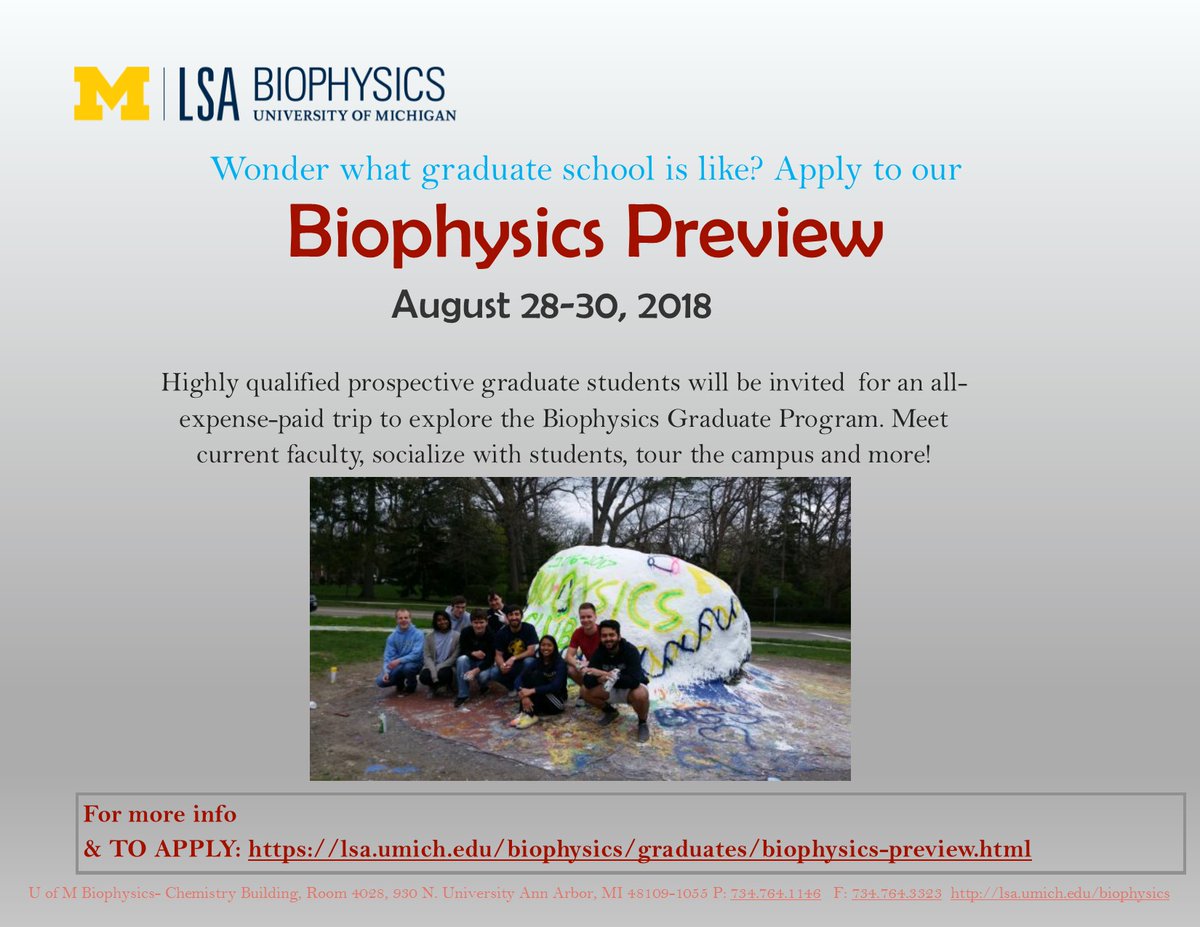 Who is excited for the Biophysics Preview this week? #UMbiophysics