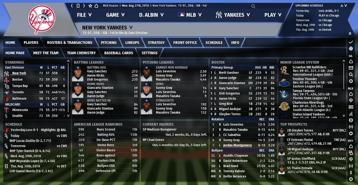 BPBronx's tweet photo. OOTP Universe Yankees: Playing down to the competition: (by @derekalbin)  https://t.co/0ulZWpT683 https://t.co/SHW3FAwczd