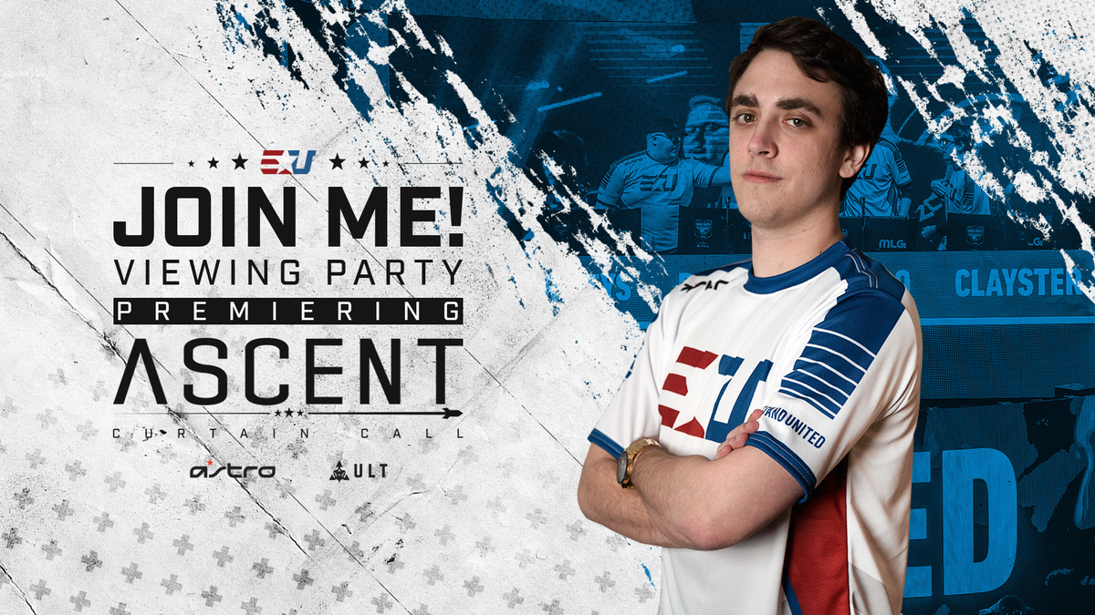 eUnited's tweet photo. Today is the day! 

#TheAscent: Curtain Call will premiere live on @Twitch tonight at 7pm ET!

Join players, staff, and fans for the reveal of #eUCoD's unabridged story at #CWLChamps and for a few special giveaways! #StandUnited

📺: https://t.co/3qqRBmZU4N https://t.co/EOWxS05w4y