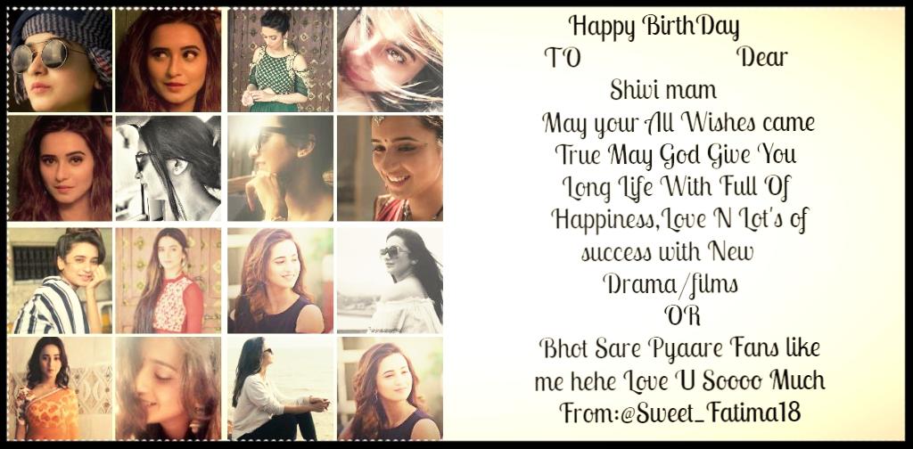 sweetfatima18's tweet photo. Happy BirthDay To Dear shivi mam happy birthday to uuuuu may your all wishes came true this year love uuuuuuuuuuuuuu soooooooooooo much ❤️❤️❤️😘😘😘😘#HappyBirthDayShivanisurve #shivanisurve @imsurveshivani https://t.co/cKbHkQ5V7f
