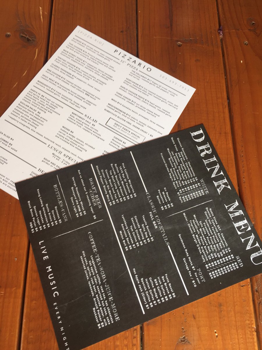 PizzarioPdx's tweet photo. Pizzario just added a few new menu items.
Thai Chicken Pizza,                    The Callaway Pizza ( gf/vegan)
Santa Fe Salad. Fresh wine list as well. ❤️🍕 https://t.co/Iw40jhUaRY
