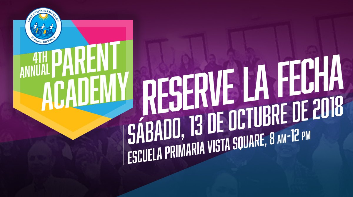 CVESDNews's tweet photo. Marque su calendario y acompáñenos en esta gran oportunidad para aprender y hacer contactos con otros padres de familia. ¡Las inscripciones se abrirán pronto! #CVESDParents https://t.co/z4XGNfwPfi