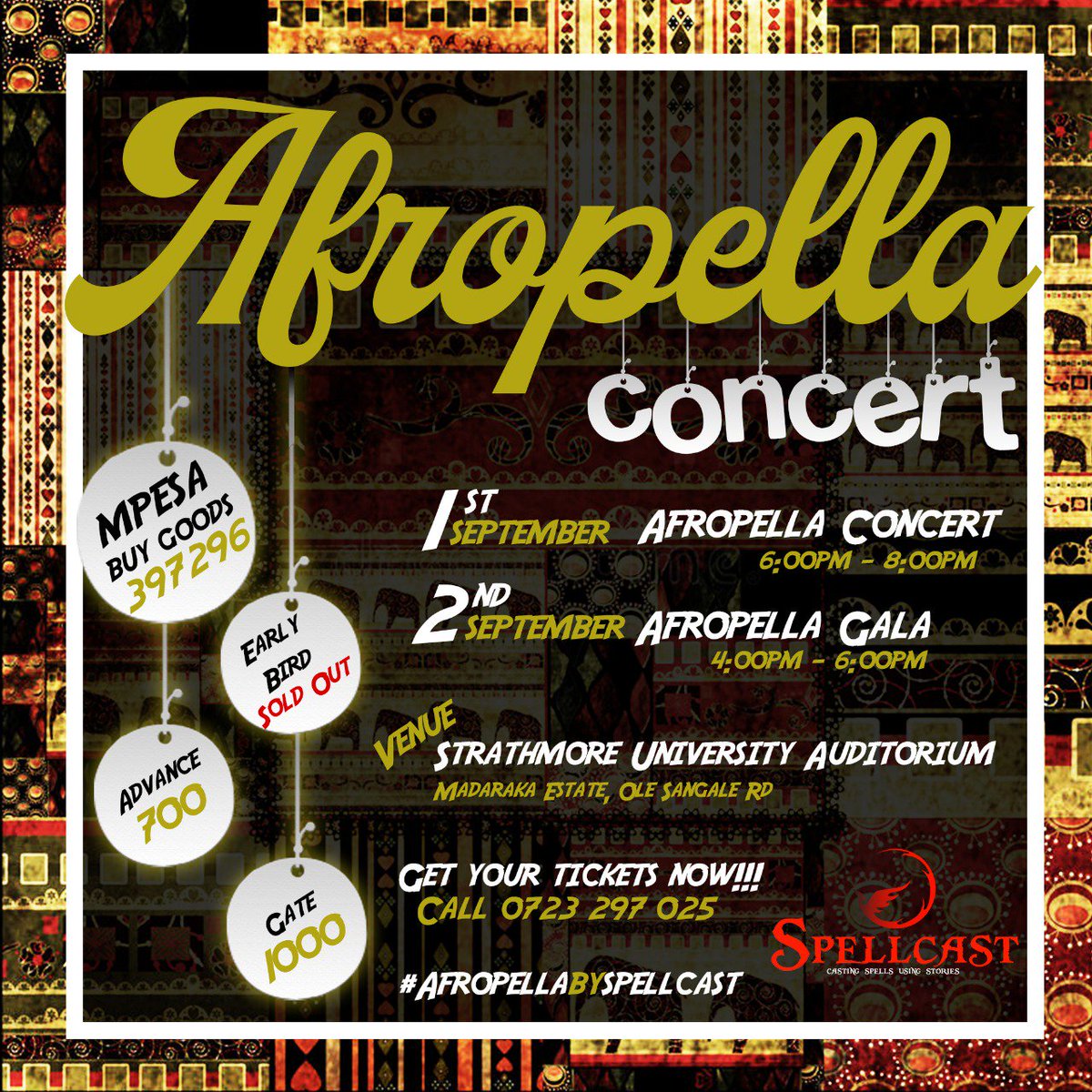 SpellcastMedia's tweet photo. #AfroPellabySpellcast
Dont be the guy or the girl with the "I wish i knew.."
Be the guy or the girl who after the show, says" Im glad i went..."
Great music in store 1st and 2nd September
700 bob only Advance tickets
#spellcastvibes #keepitspellcast https://t.co/3HDuyWUTXC