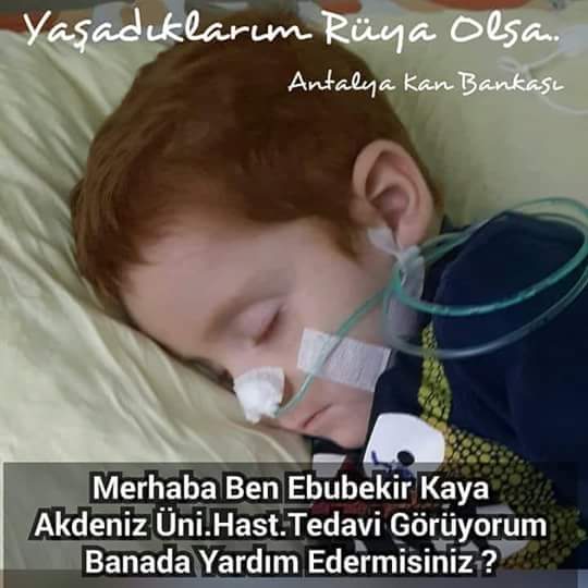 #ACİL !

#AkdenizÜniversitesiTıpFakültesi Hastanesinde Tedavisi Devam Eden 3 Yaşındaki  " EBUBEKİR KAYA " Adlı Hastamıza Çok Acele 1 Ünite #0RH+ #Pozitif #TROMBOSİT Gerekmektedir.Siz Duyarlı Dostlarımızın Dikkatine
İletişim : 0542 380 41 55 
27/08/2018
#ANTALYA