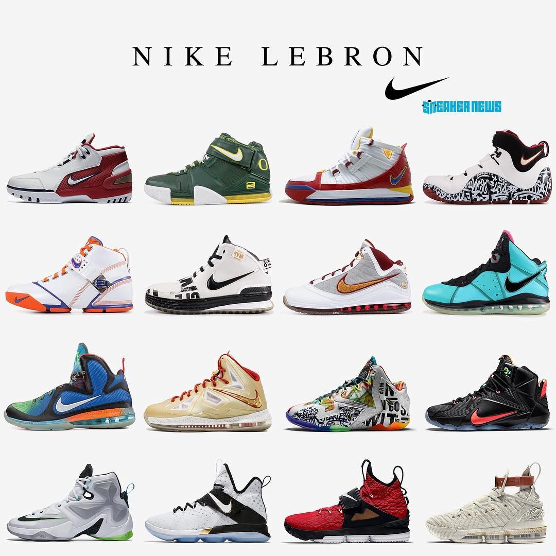 all the lebron shoes