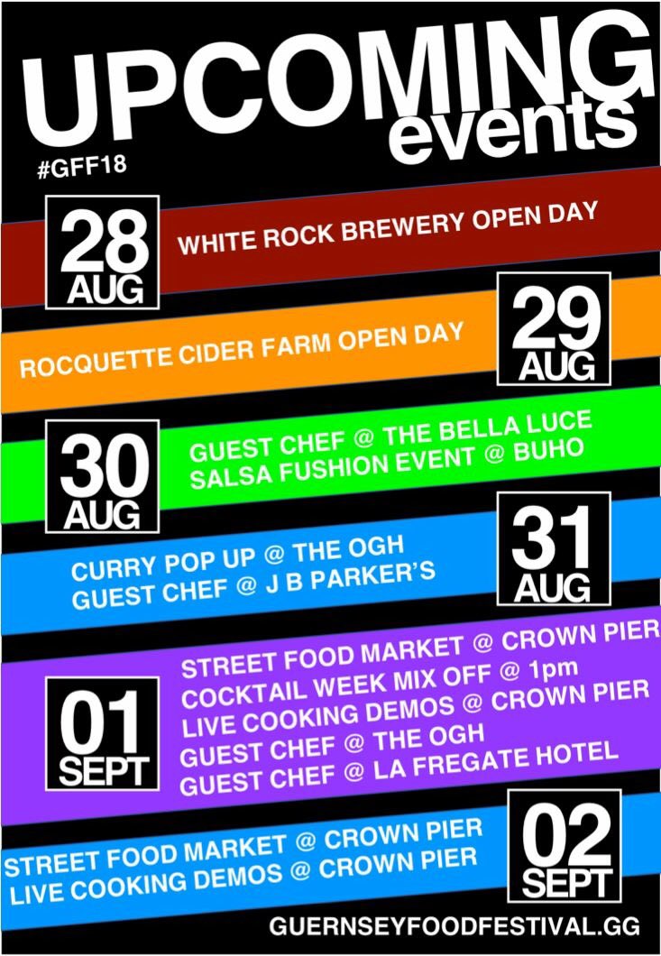 Lots happening this week, make sure you are ready for what is set to be a gastronomic week in Guernsey #gff18 #foodfestival