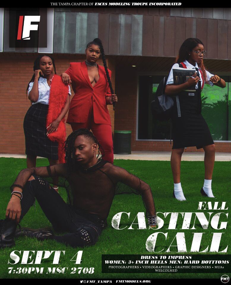 ___bionca's tweet photo. We are hosting our Fall Casting Call on September 4th, doors open at 7:30PM in MSC 2708. Come dressed to impress! Ladies, please wear 3-inch heels, and men, wear hard-bottom shoes. Photographers, Videographers, Graphic Designers, MUAs are welcomed! #FMTModels #FIRM https://t.co/4vCLx3c4oZ