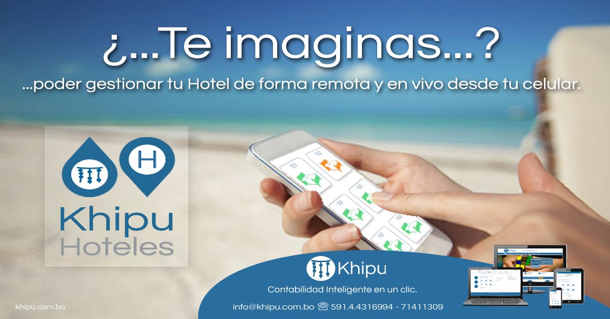 Khipu_Contable's tweet image. Solicita una Demostración del sistema de gestión hotelera KhipuHOTELES.
khipu.com.bo/khipu-hoteles-…
#bolivia #turismobolivia #hoteles #hotelesbolivia #teimaginas #cochabamba