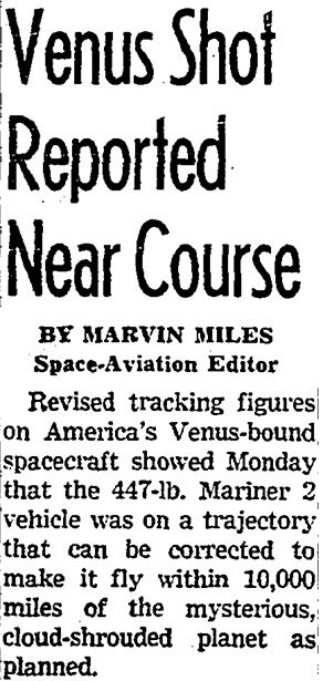 a small snippet of an article about the Mariner 2
