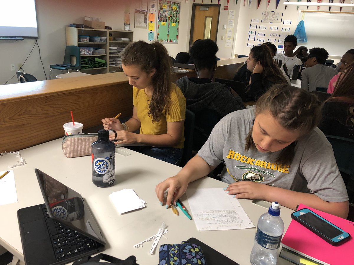 AVID seniors <a href="/RockBridgeHS/">Rock Bridge HS</a> working to improve their ACT scores in class today. #collegebound #collegeready