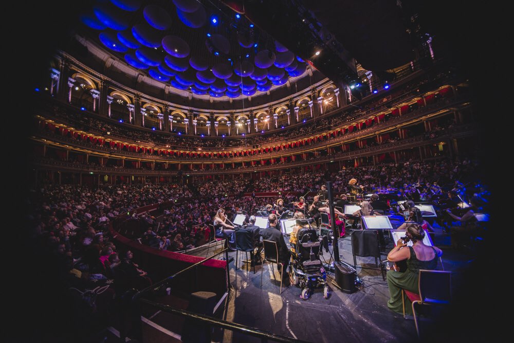 bbcproms's tweet photo. ‘Disabilities aren’t at the forefront of our performance, it’s the music. But it’s the point that everyone can play and create amazing music if they are given the right opportunities &amp; support’ #BSOResound ahead of their debut at the #relaxedprom @BSOrchestra @RoyalAlbertHall https://t.co/WzCaCI9zfX