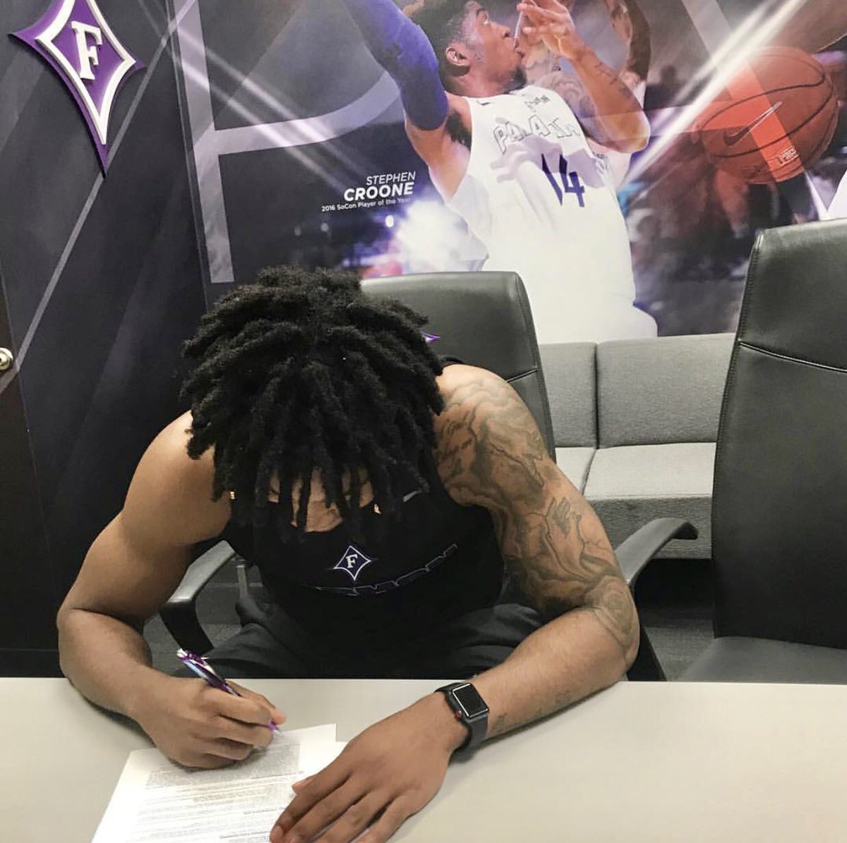 FurmanMBB's tweet photo. ‘16 guard Stephen Croone has signed to play professionally for Lapua in the Koris Finnish League. In his senior year Croone averaged 19ppg and was named the Unanimous SoCon Player of the Year! #FurmanDevelops #ALLDIN https://t.co/P5p0DMtuuH