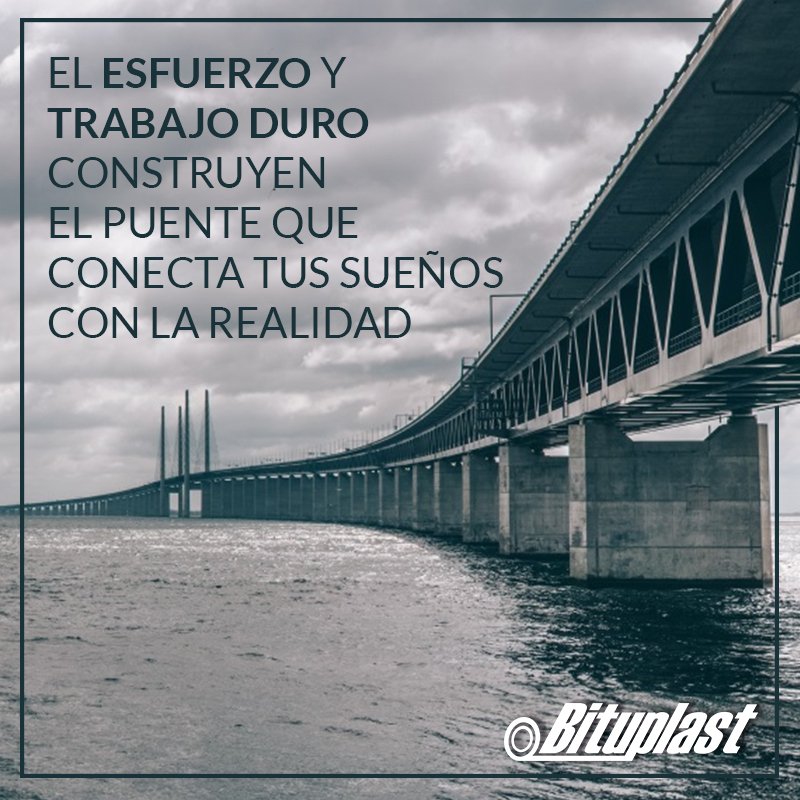 El éxito no es un accidente, es trabajo duro,esfuerzo, perseverancia, aprendizaje, estudio y lo más importante de todo, pasión por lo que estás haciendo o aprendiendo a hacer.

#SomosBituplast #Exito #Impermeabilizacion #WaterproofMembrane #Techos