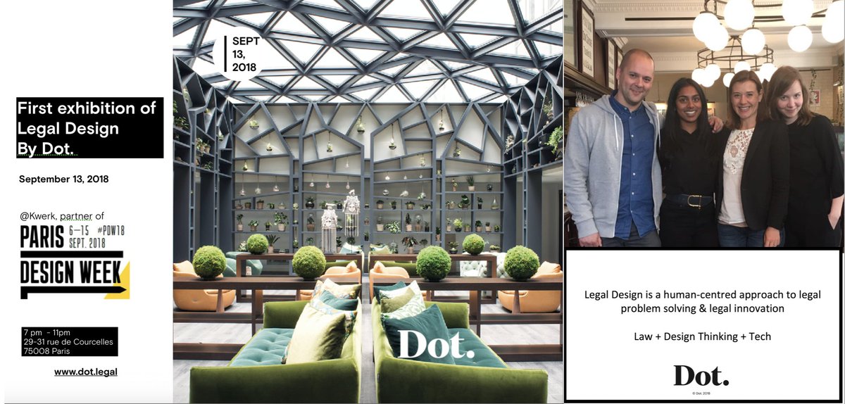 MariePotelSavil's tweet image. ✨✨#DotLegalDesign X #PDW18! Super excited to exhibit our key projects at #Kwerk, partner of Paris Design Week on September 13!✨💎

By invitation only. If you’re interested in hashtag#legaldesign but haven’t received your invitation yet, get in touch: marie@dot.legal