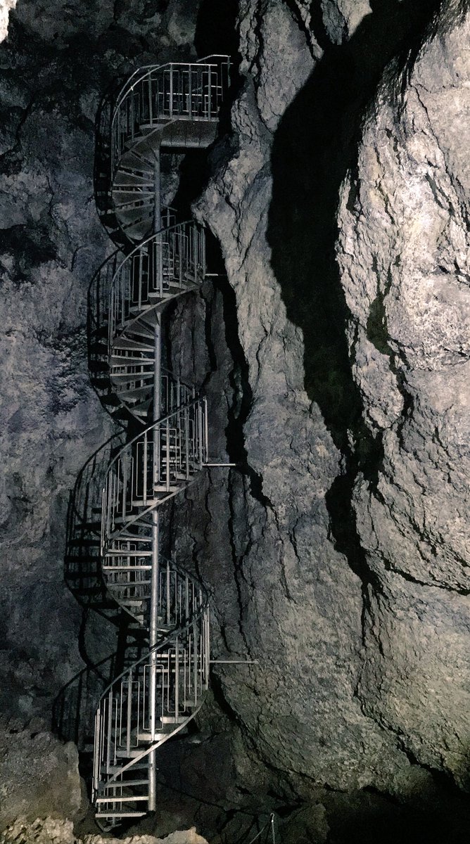 davebehiel's tweet photo. You shouldn’t go chasing them but when one this nice finds you #climbAway #bjarnarfoss #waterfalls We went way up & then way down... 115 feet into an 8000 year old lava tube! #vatnshellir #iceland https://t.co/y8FWWmO4SY
