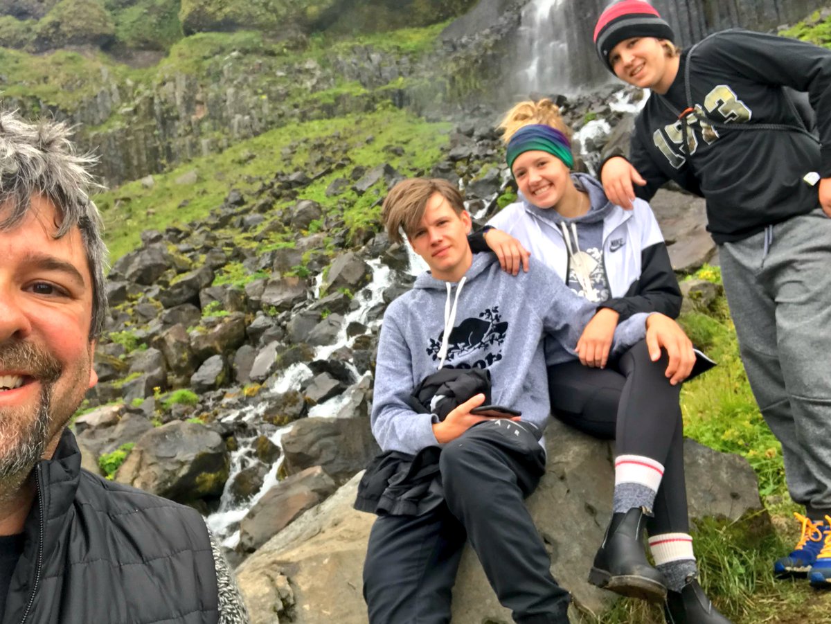 davebehiel's tweet photo. You shouldn’t go chasing them but when one this nice finds you #climbAway #bjarnarfoss #waterfalls We went way up & then way down... 115 feet into an 8000 year old lava tube! #vatnshellir #iceland https://t.co/y8FWWmO4SY