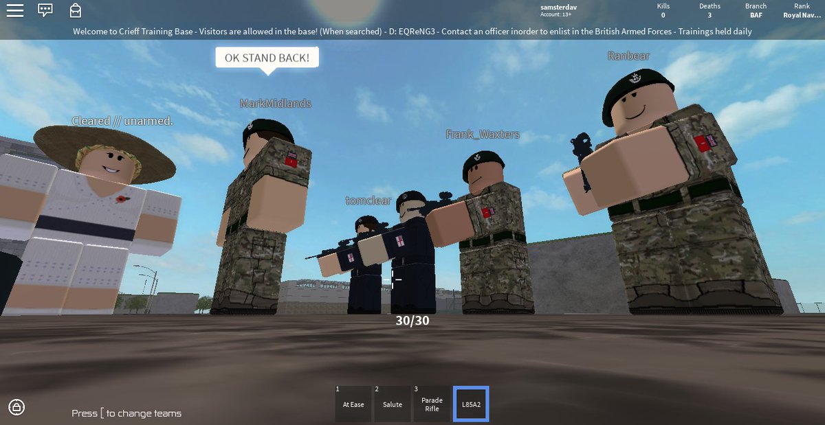 British Armed Forces Bafrbx Twitter - british armed forcesjoint base camden roblox