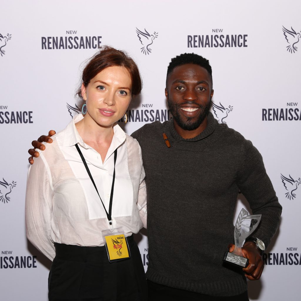 figurethefilm's tweet photo. Figure has won the "Best Dance Short" award for The New Renaissance Film Festival!!

Picture of director @LanreMalaolu &amp; producer @LornaNBrown after the award ceremony.

Full press release: https://t.co/jtNAccpilM @NRFFest https://t.co/2Gj3FmceFu