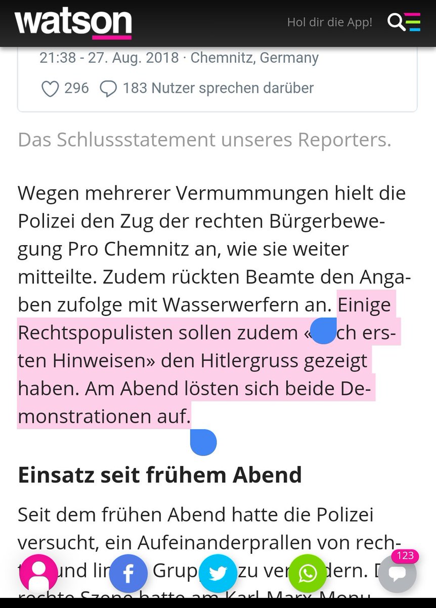 Ähm, <a href="/watson_news/">watson News</a>, das sind imfall keine "Rechtspopulisten". Nennt sie, was sie sind. Nähmlich Neonazis. #chemniz #C2708 
watson.ch/international/…