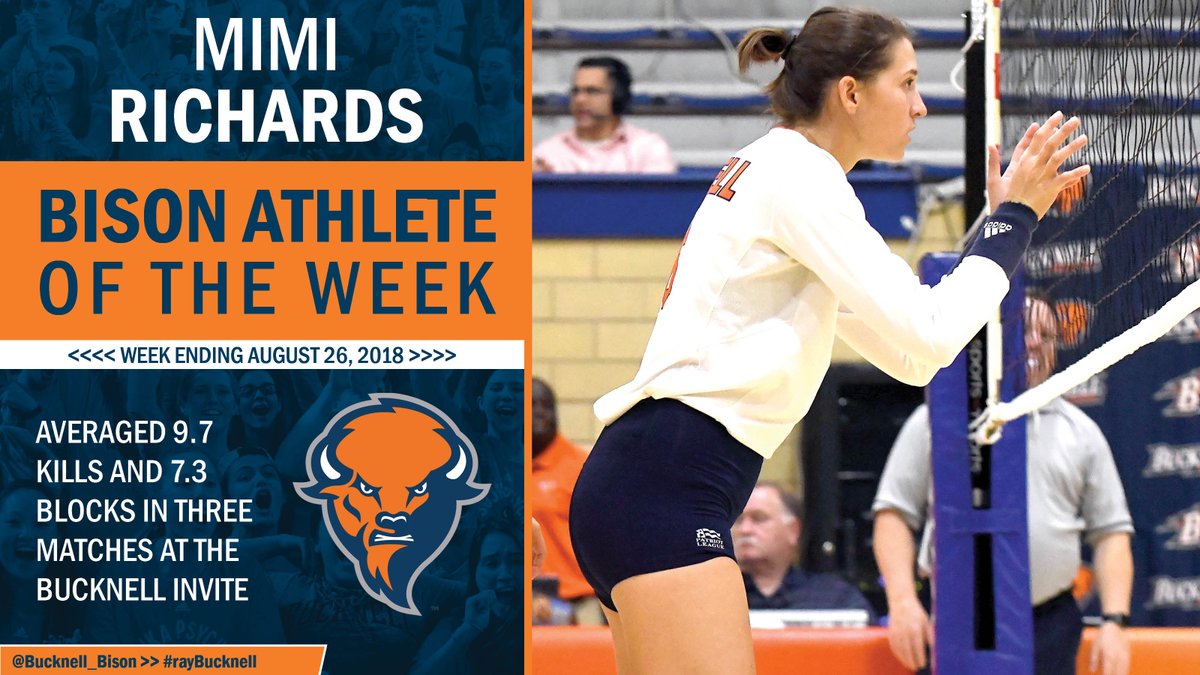 Bucknell_Bison's tweet image. Congrats to Mimi Richards (@Bucknell_VB) on being named the first Bison Athlete of the Week of the 2018-19 season! #rayBucknell

Story: bit.ly/2LxxC3Z