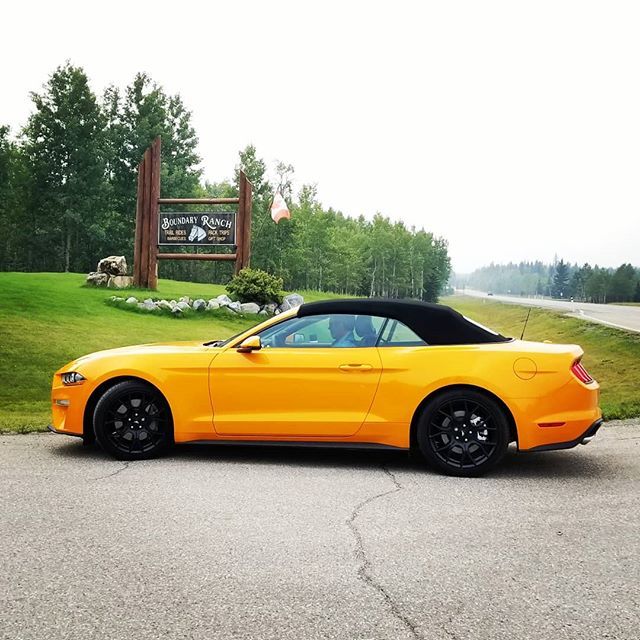 wandabaker_'s tweet photo. Picked up this beauty [2018 EcoBoost Ford Convertible Mustang] from @fordcanada on Friday to test drive around town for the week.
.
Saturday we took it on the highway to Kananaskis to visit @Boundaryranch and did some open road driving. It has a 2.3 litr… https://t.co/uJfC5JqMYA https://t.co/SYkDgv4ONX