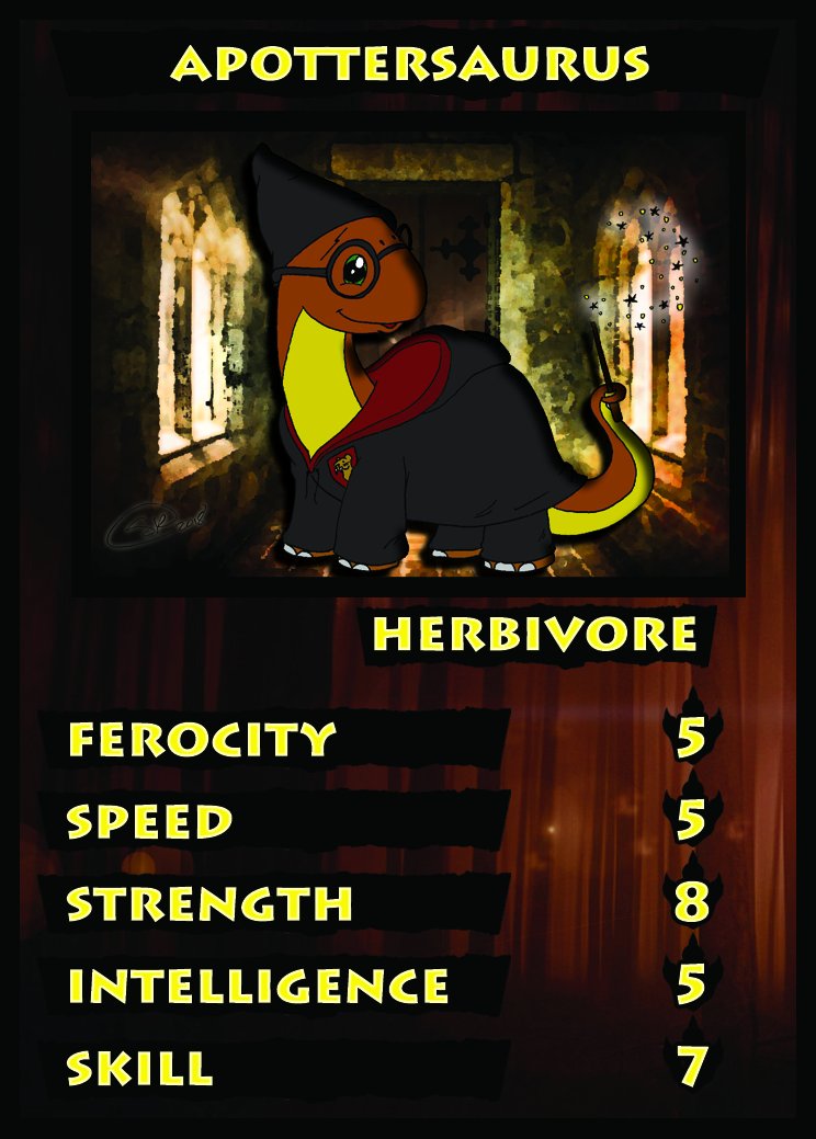 RadarGamesIrl's tweet photo. We're already planning some special card concepts for later release. Harry Potter inspired dinosaurs! What do you think? 

Chomp is live on KS: https://t.co/AZfXLot7ex

#HarryPotter #Dinosaur #Snape #Hermione #Harry #Voldemort #Parasaurolophus #Maiasaura #Dimorphodon #Apatasaurus https://t.co/hMDu4guD1x