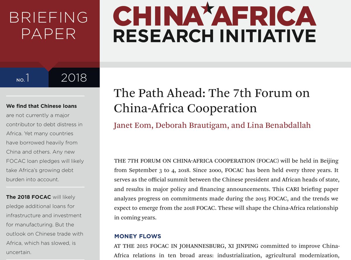 janeteom's tweet photo. President Xi meets with African leaders next week at 7th #FOCAC. Read our @SaisCari briefing paper on what to expect: https://t.co/JnW8nzsFt1. Key point: We find China isn't currently a major contributor to African #debt distress. https://t.co/U3y7mN393w