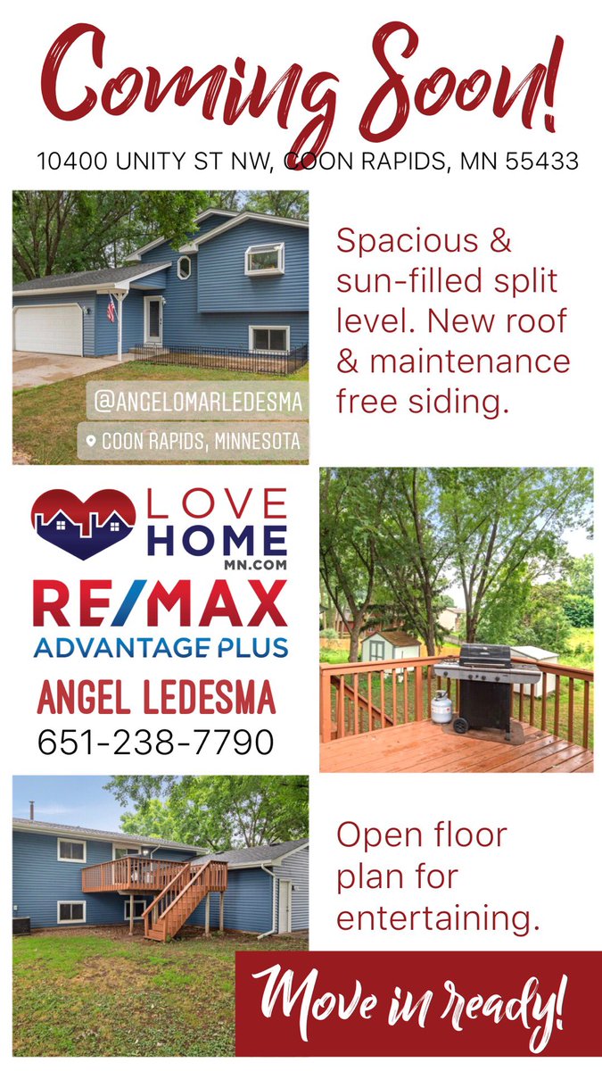 LoveHomeMN's tweet photo. #ComingSoon #homeforsale #coonrapidsmn https://t.co/z5I05KVqVr